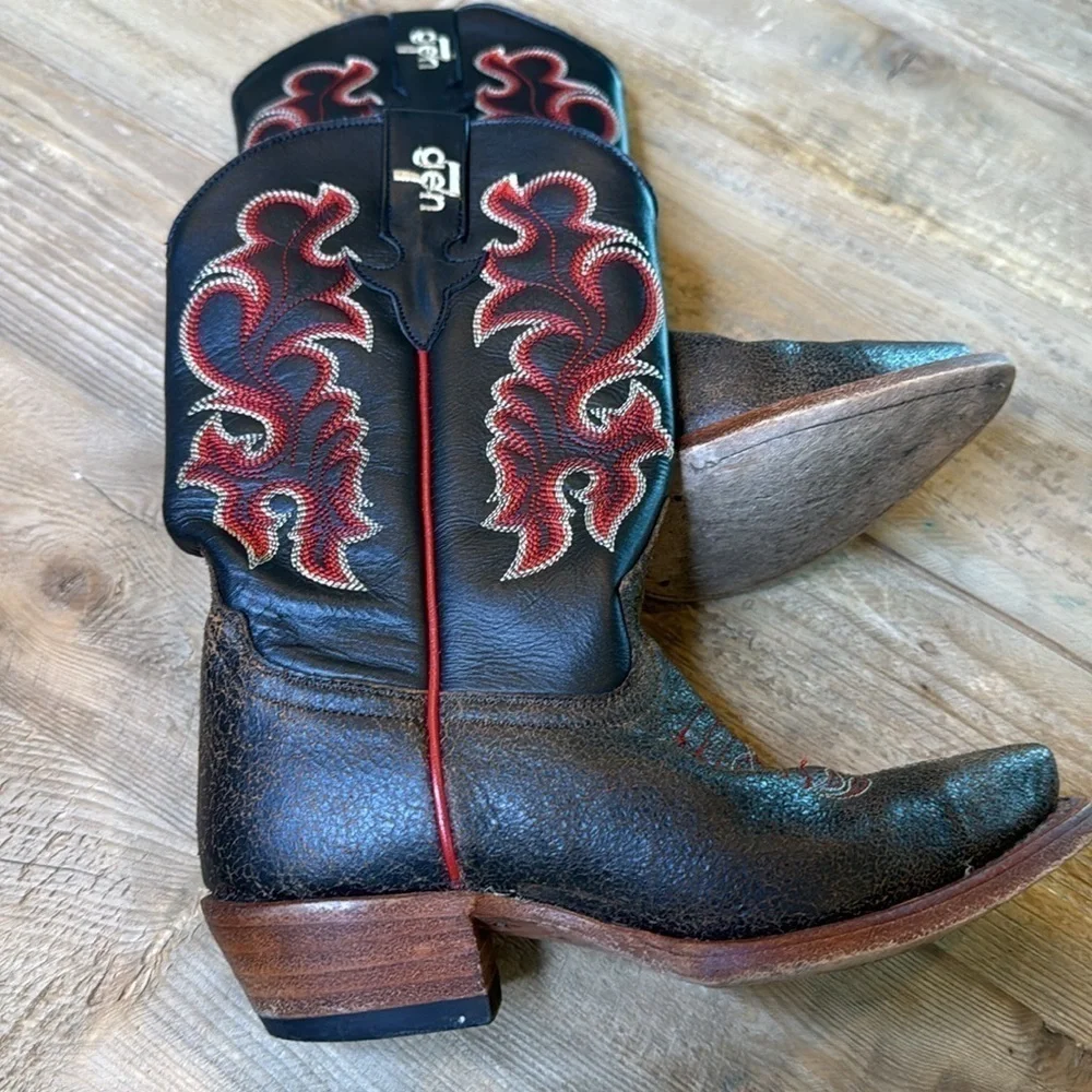 Girls Leather Cowboy Boots Size 13